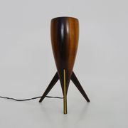 Lampe de table en bois Italie Années 70
