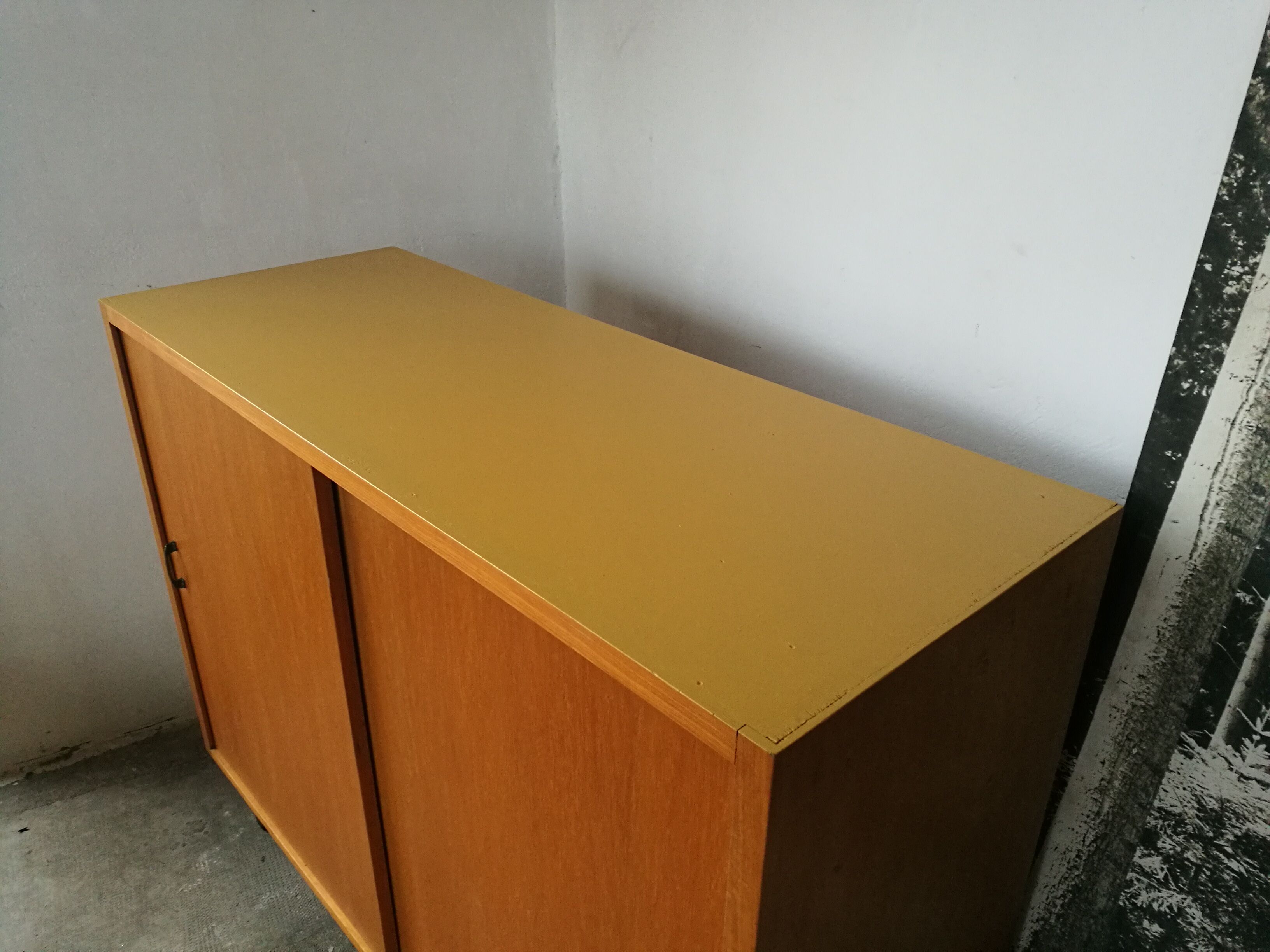 Vintage sideboard sliding doors 1970