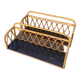 Pair of vintage light rattan wall shelves 1960