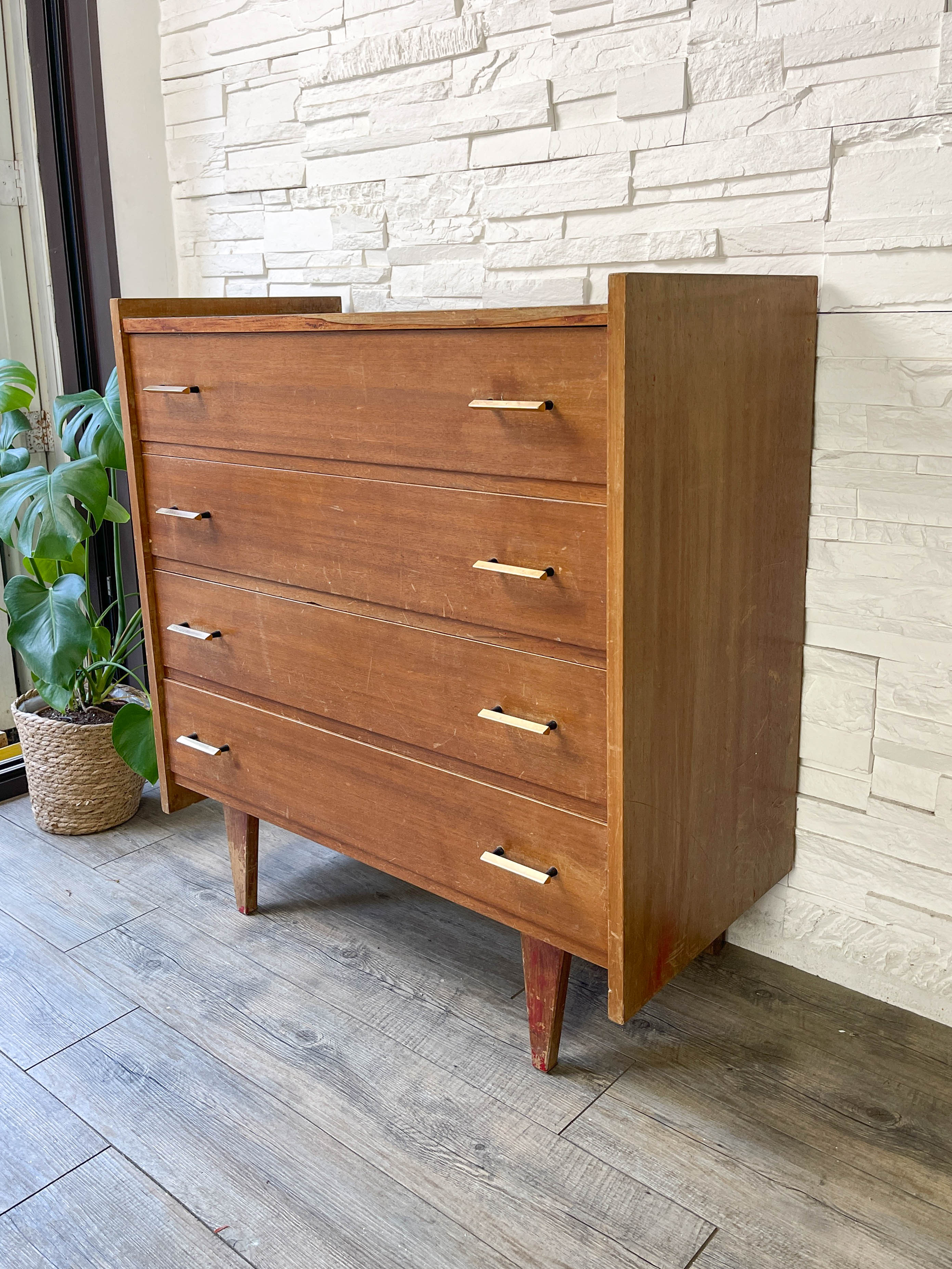Scandinavian wooden chest of drawers Year 1950