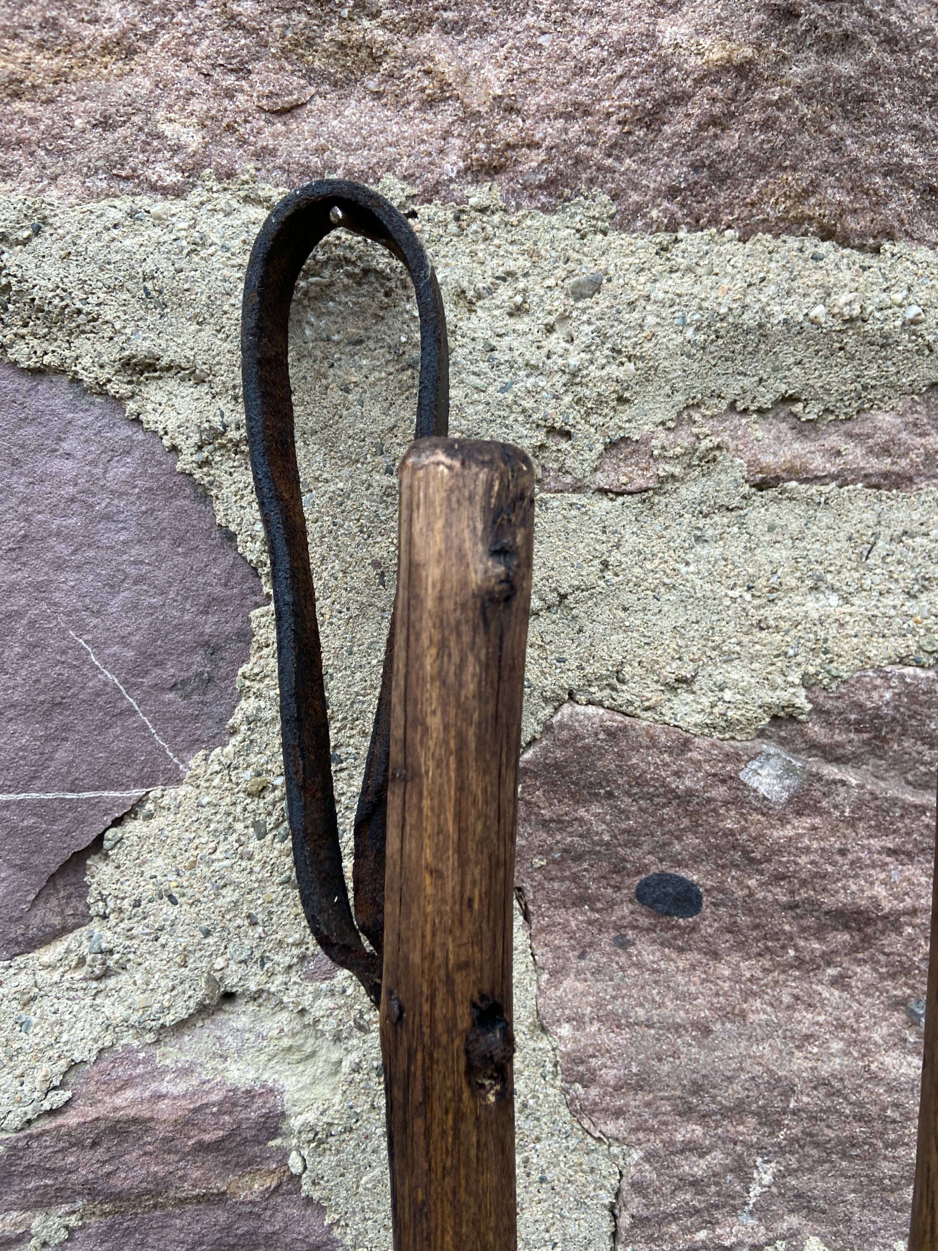 Vintage wooden ski poles 1920s French Old ski decoration chalet Alps