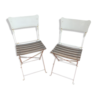 Lot de 2 anciennes chaises de jardin