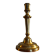Old brass candle holder and its candle 21.5 cm