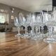 Set of 12 molded glass white wine glasses