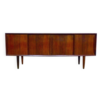 Minimalist Sideboard with Curved Front by Svend Aage Madsen for H.P. Hansen, Denmark 1960s