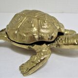 Zoomorphic turtle vintage brass ashtray