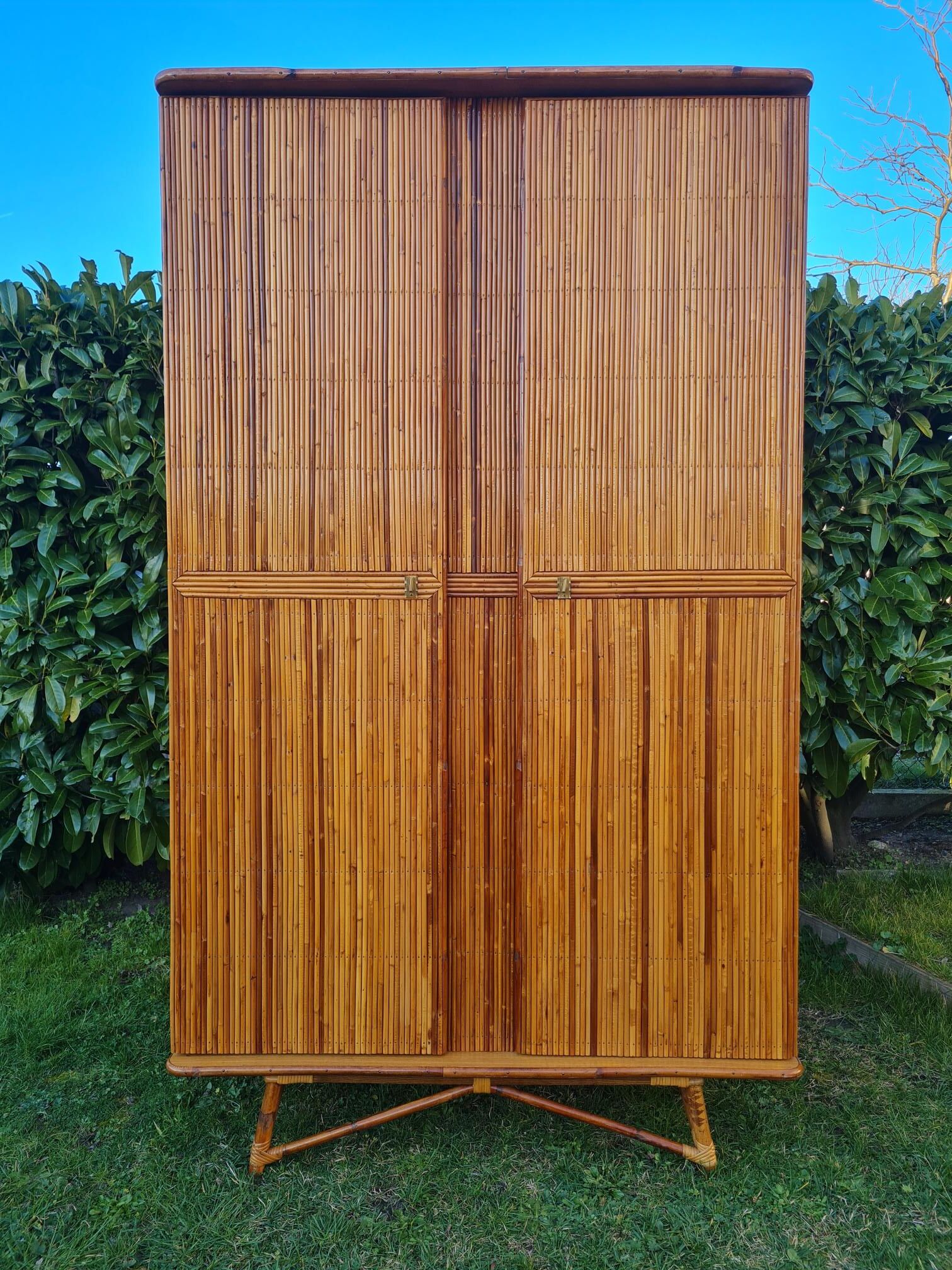 Rattan marquetry cabinet