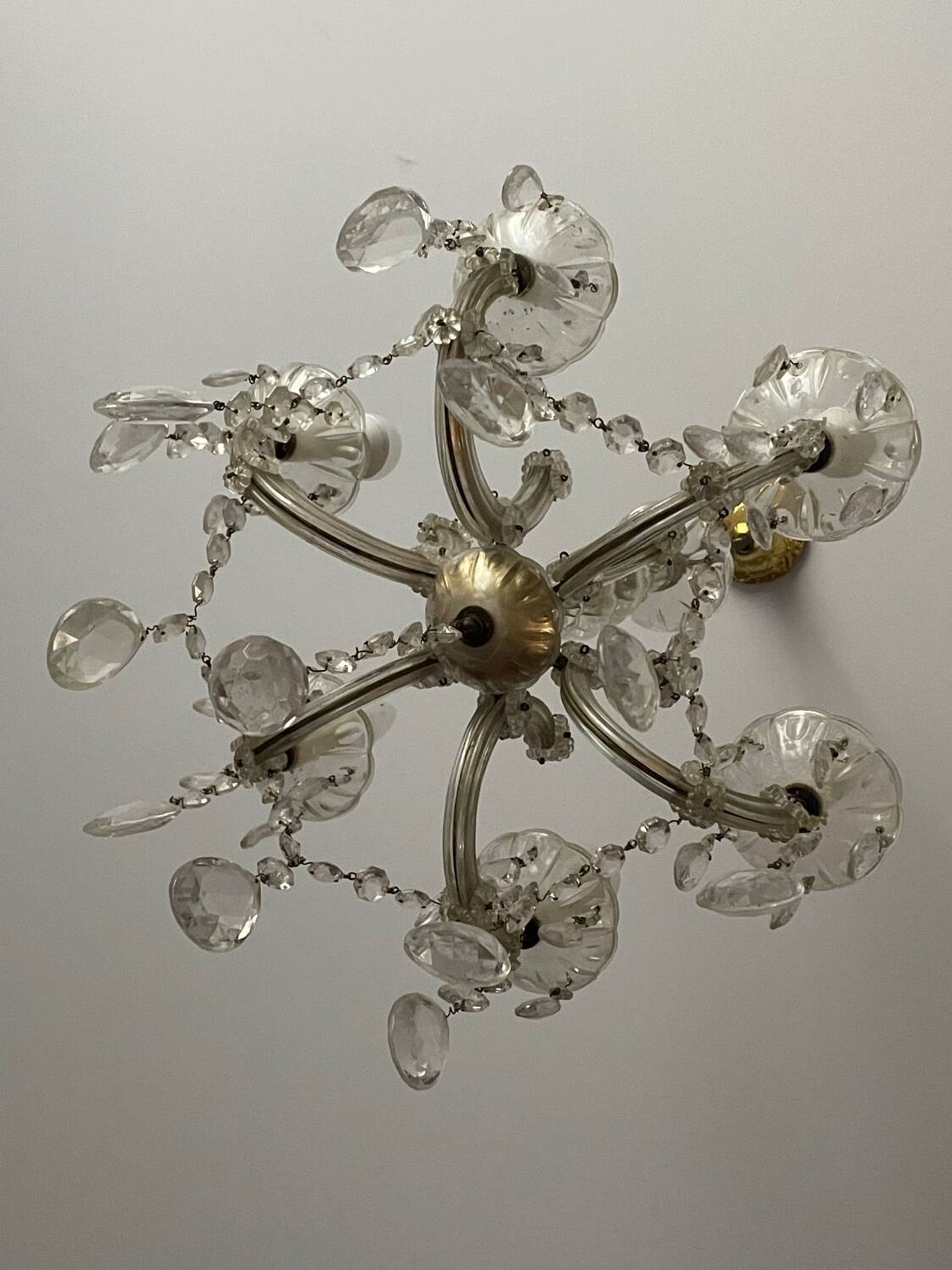 Lustre ancien pampilles  5 branches murano