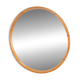 Large Mid-Century Round Pine Mirror, Denmark, 1960s