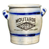 Old small glazed stoneware pot - Mustard L'Impériale.