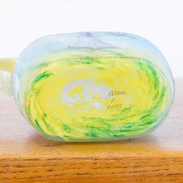 Pichet en pâte de verre décoré de daturas et de libellules par Jean Daum pour Daum Nancy, 1889