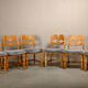 Henning Kjærnulf Set of 6 Razorblade Dining Chairs in Lambswool and Oak
