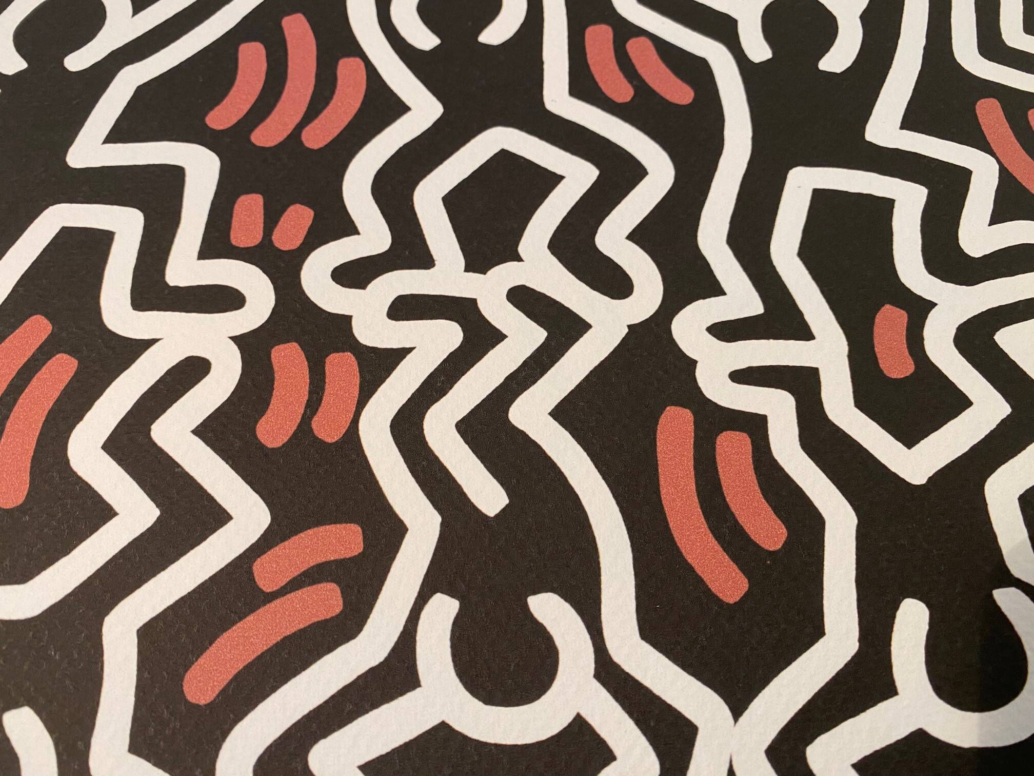 Keith Haring Vintage Screenprint Dancing People 21/150 THE KEITH HARING FOUNDATION INC. year 1990