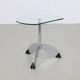 Postmodern side table in metal & glass, 1980s