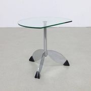 Postmodern side table in metal & glass, 1980s