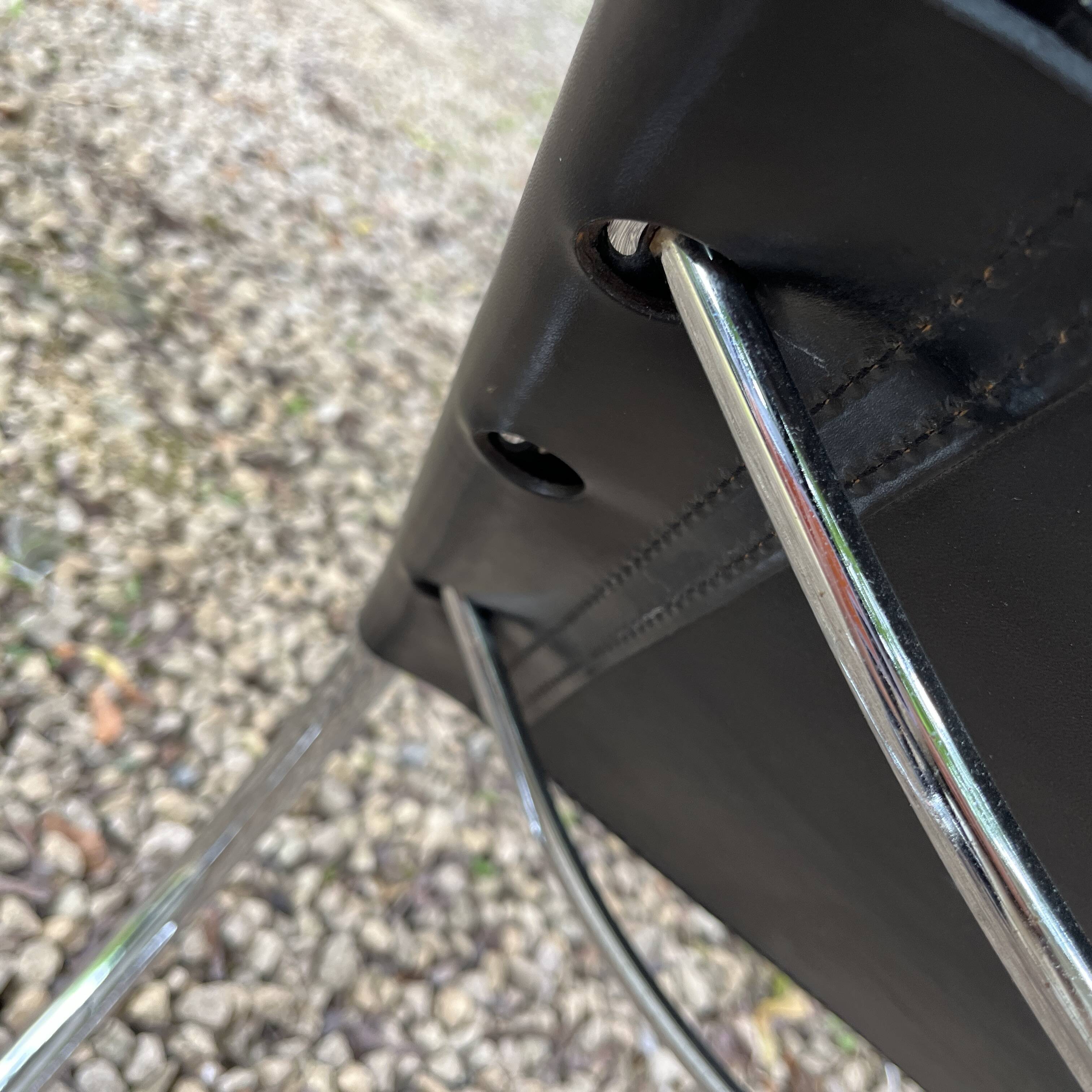 Set of 4 mr10 cantilever chairs chrome steel & black leather, ludwig mies van der rohe / fasem 1970s