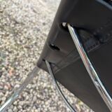 Set of 4 mr10 cantilever chairs chrome steel & black leather, ludwig mies van der rohe / fasem 1970s