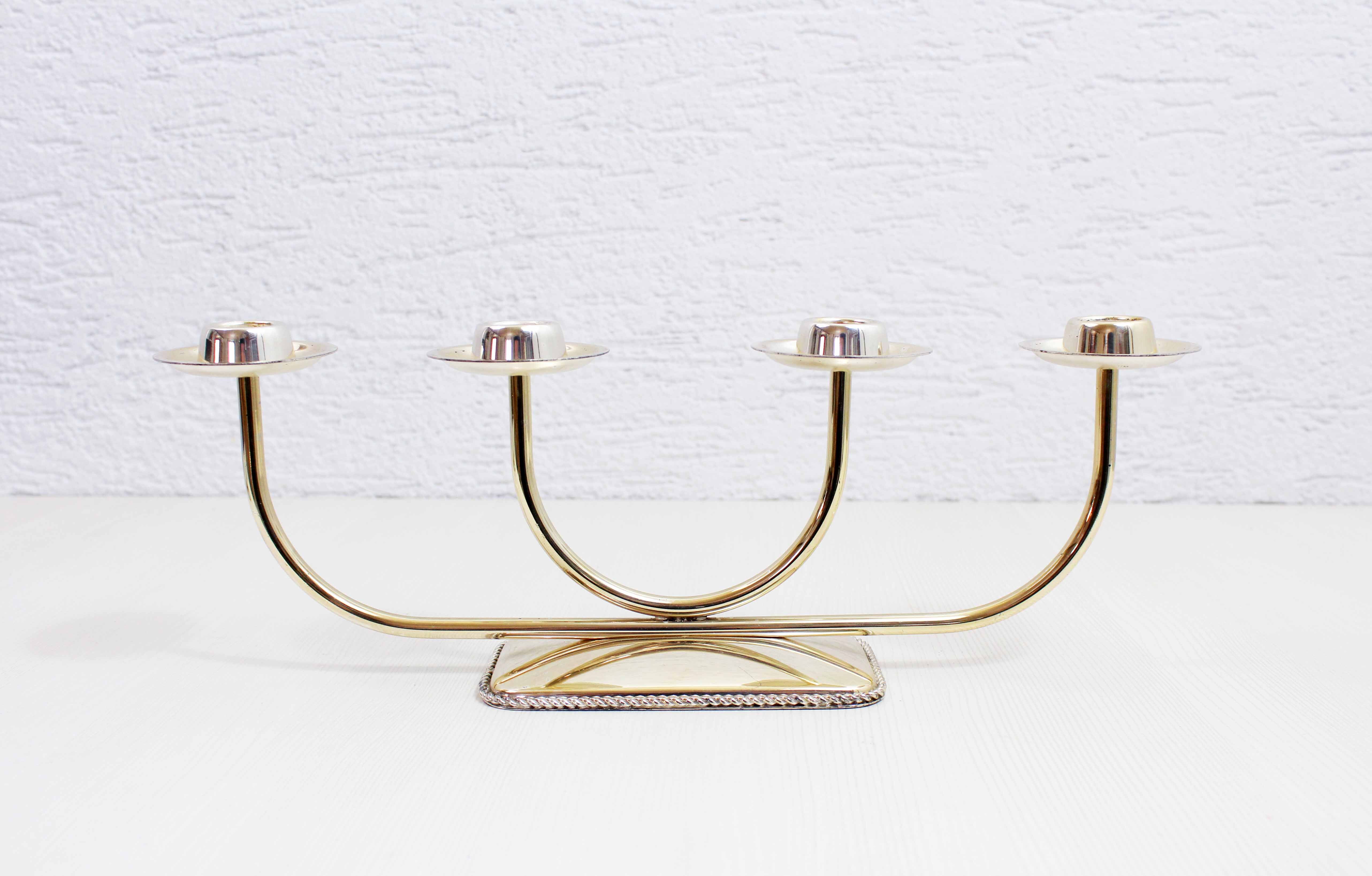 Silver metal candle holder