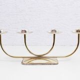 Silver metal candle holder