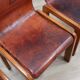 Curved wooden and leather chairs by Afra and Tobia Scarpa from the 1970s, set of 4.