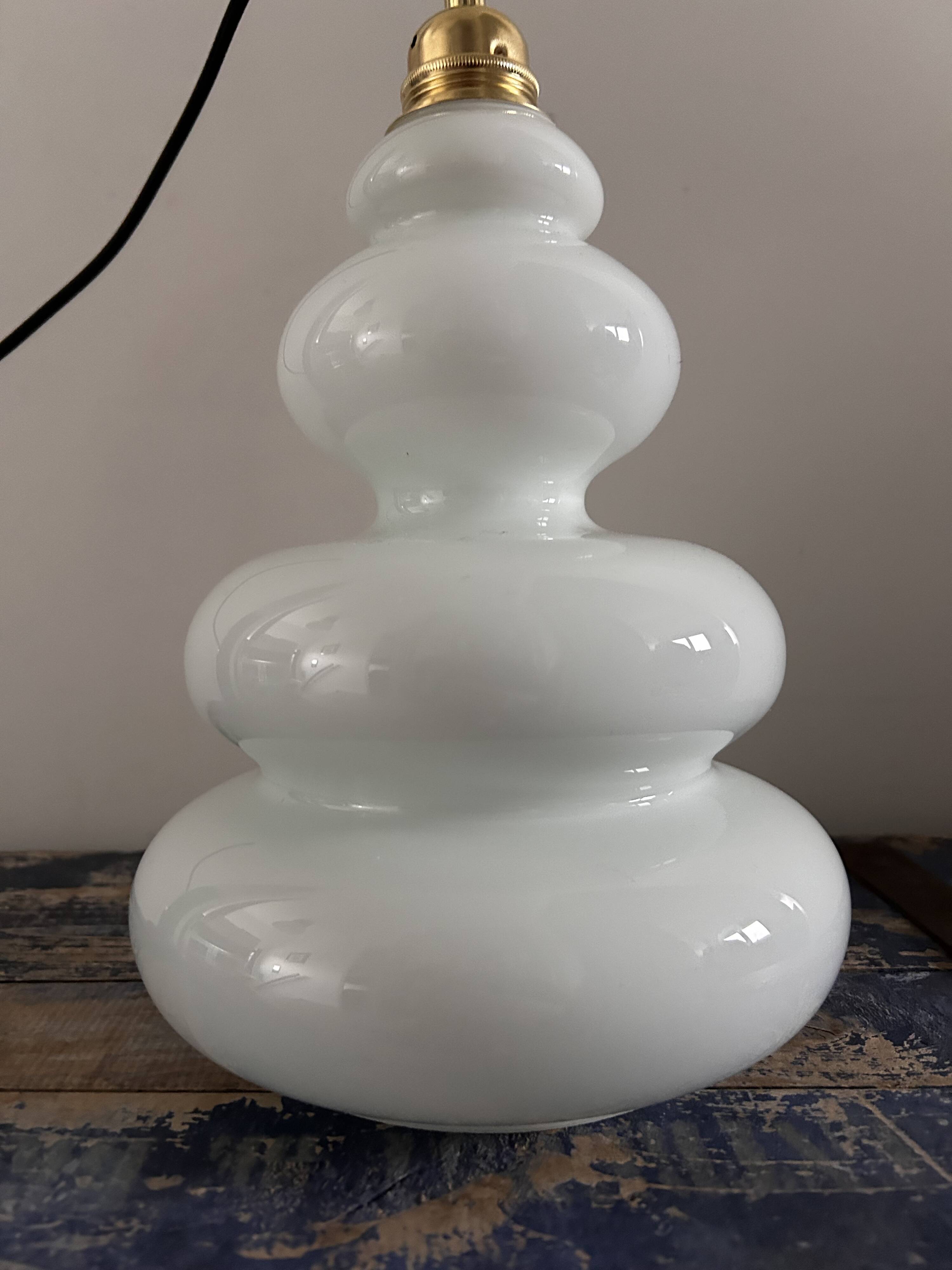 Seventies opaline pendant light