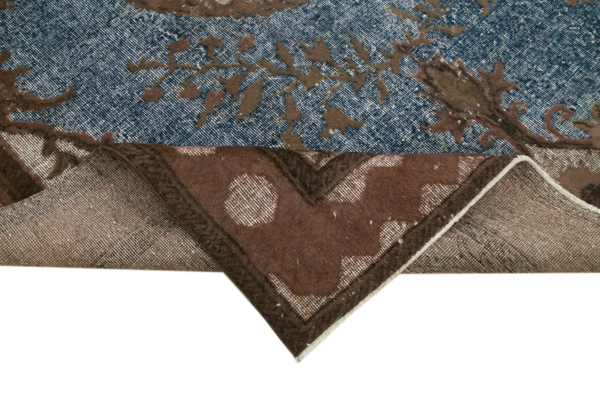 Handmade Distressed Oriental 1980s 210 cm x 306 cm Brown Carpet