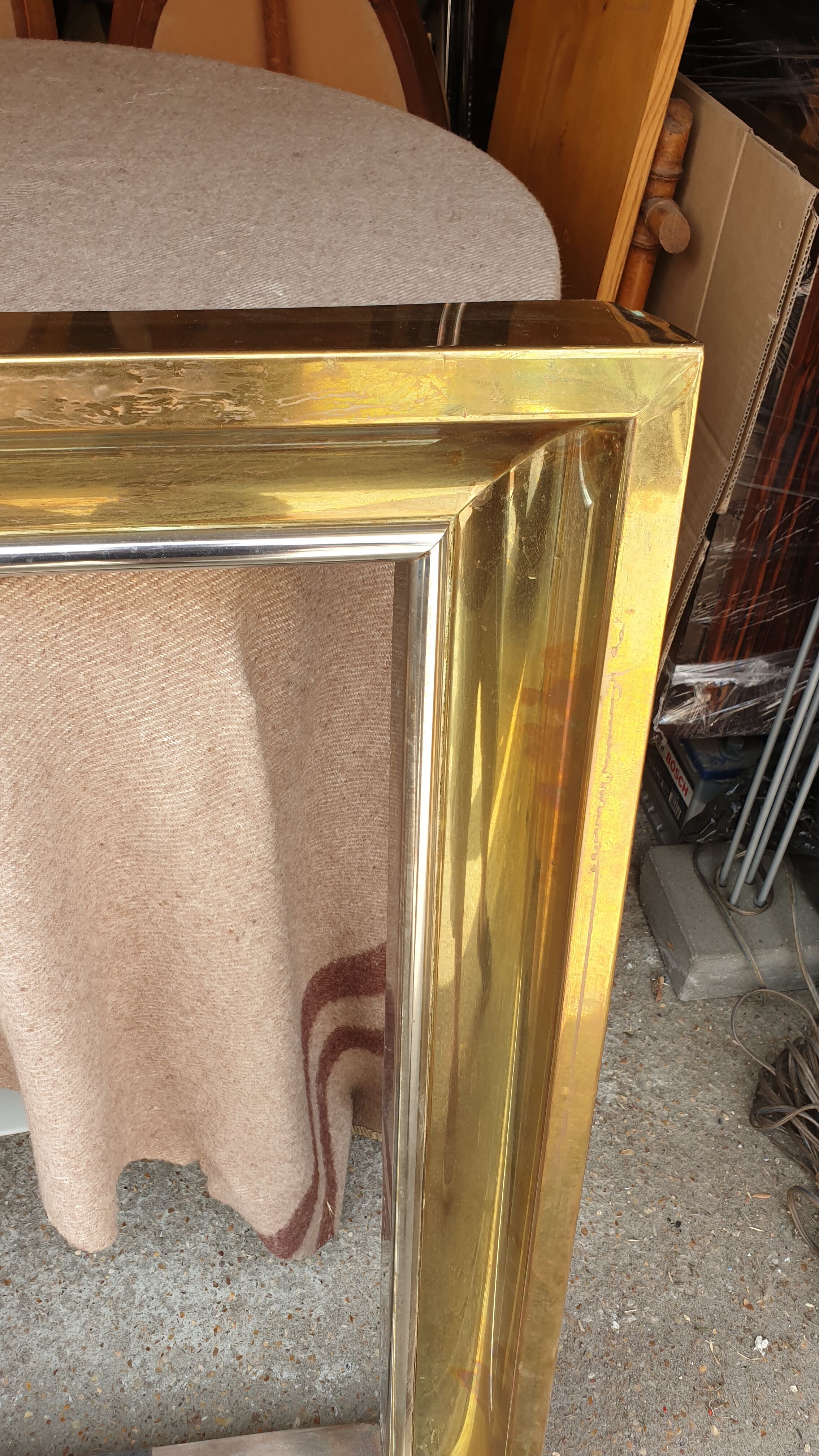 Brass frame fireplace