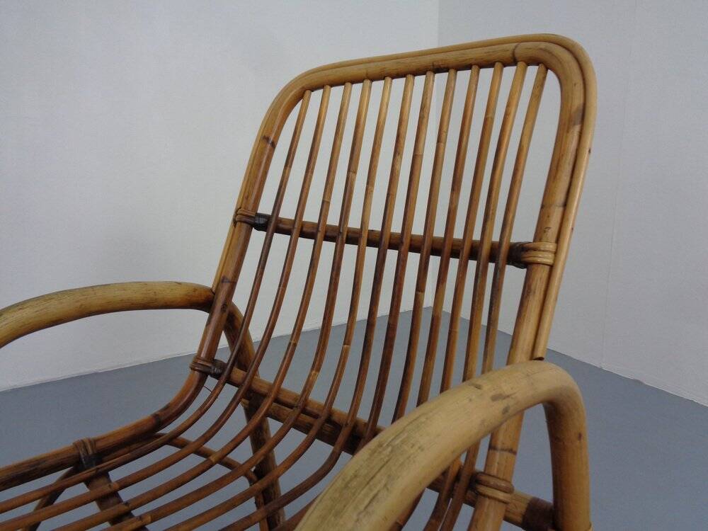 Set of Italian Bamboo Armchairs, 1970s