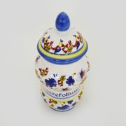 Old apothecary pot, ceramic Cerefolium medicine jar. Year 70 80