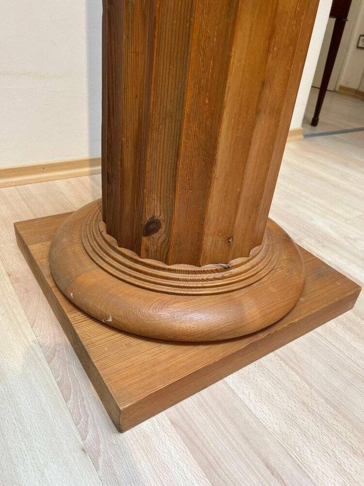 Large French Neoclassical Columns in Pine Wood, 1910, Set of 2