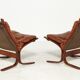 Vintage Norwegian mid-century leather Siesta chairs by Ingmar Relling