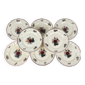 Lot de 8 assiettes à dessert "Agreste" Sarreguemines, XXe siècle