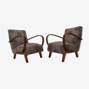 Pair of Armchairs by Jindrich Halabala, 1950's.