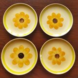 4 Gien “Soleil” dessert plates