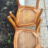Pair of caned walnut chairs, Louis Philippe style