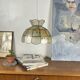 Capiz shell pendant light with flowers