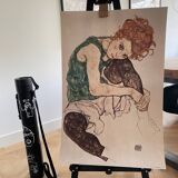 Egon Schiele 1890-1918), Sitzende Frau mit hochgezogenem Knie, Migneco&Smith 70011, printed in Italy