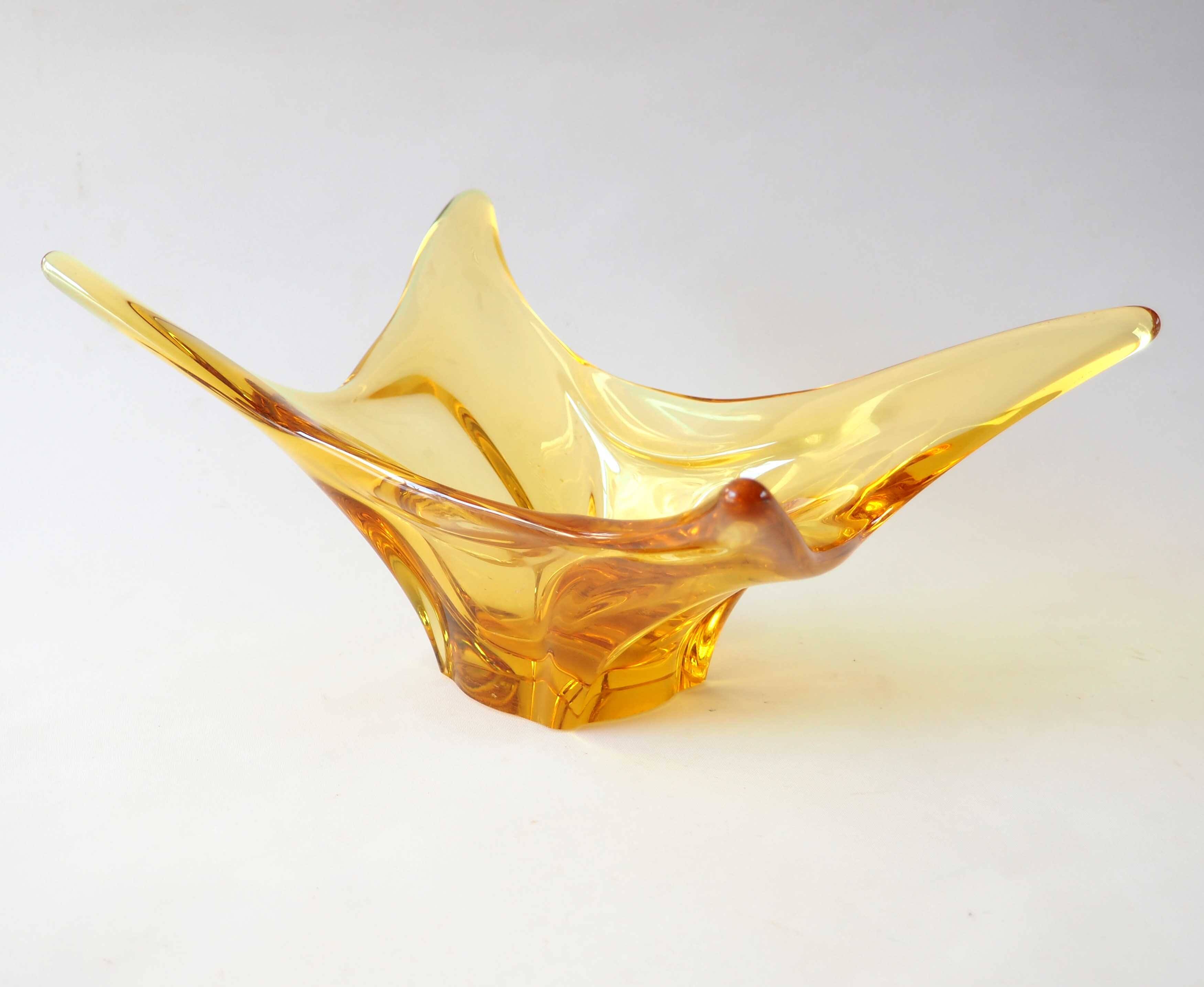 Coupe à fruit cristal ambré