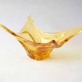 Amber crystal fruit bowl
