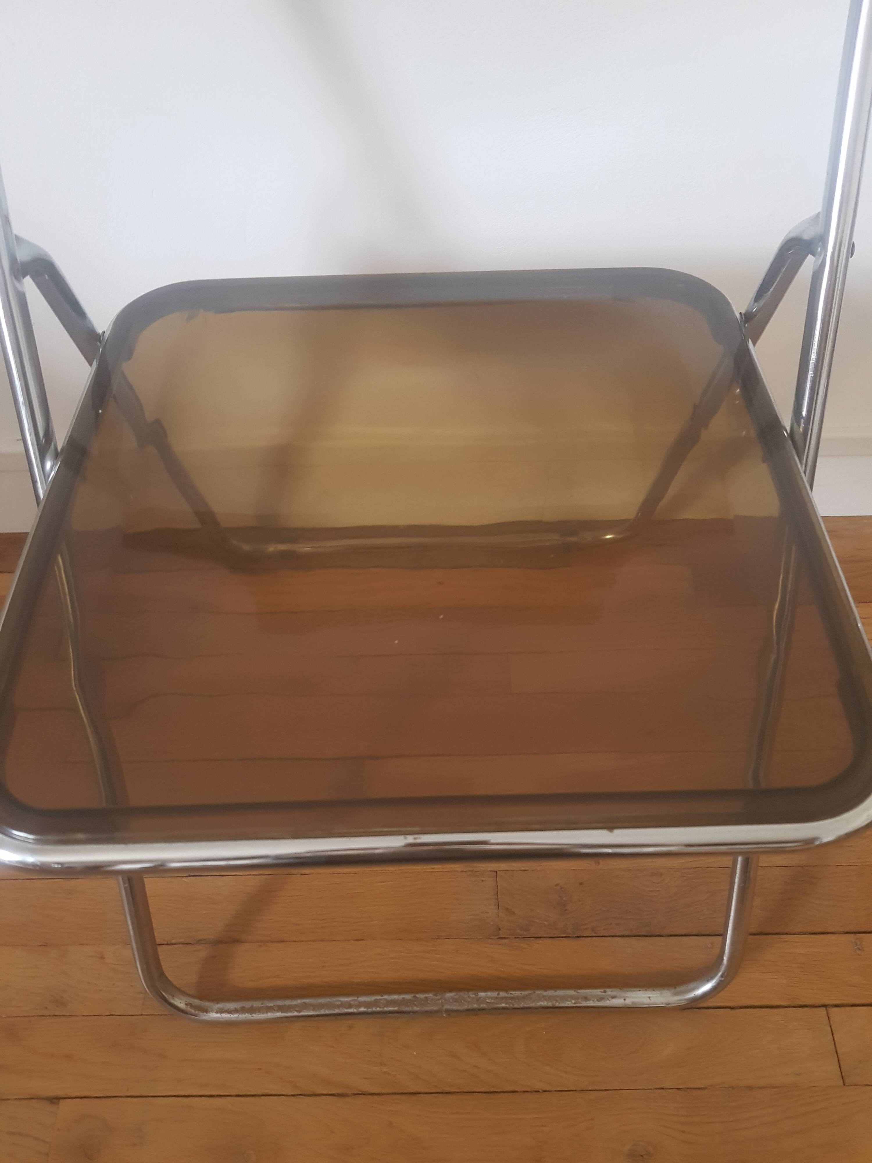 Metal and plexiglass folding chair