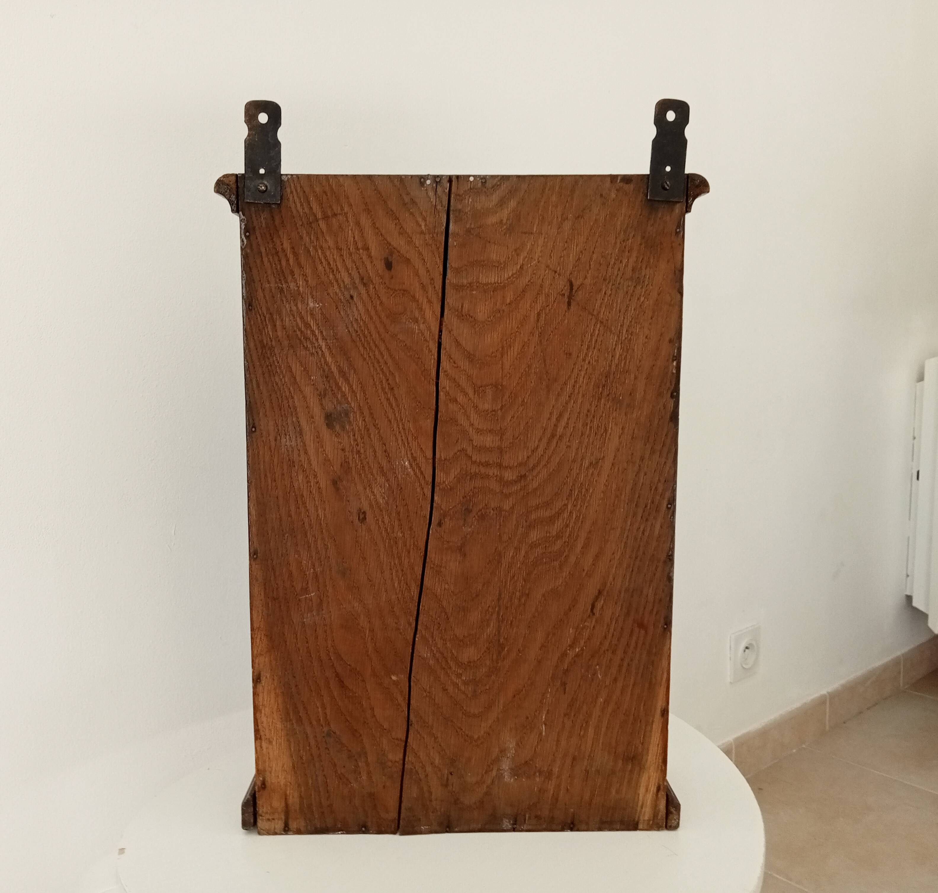 Old bathroom cabinet in solid oak, mid-20th century