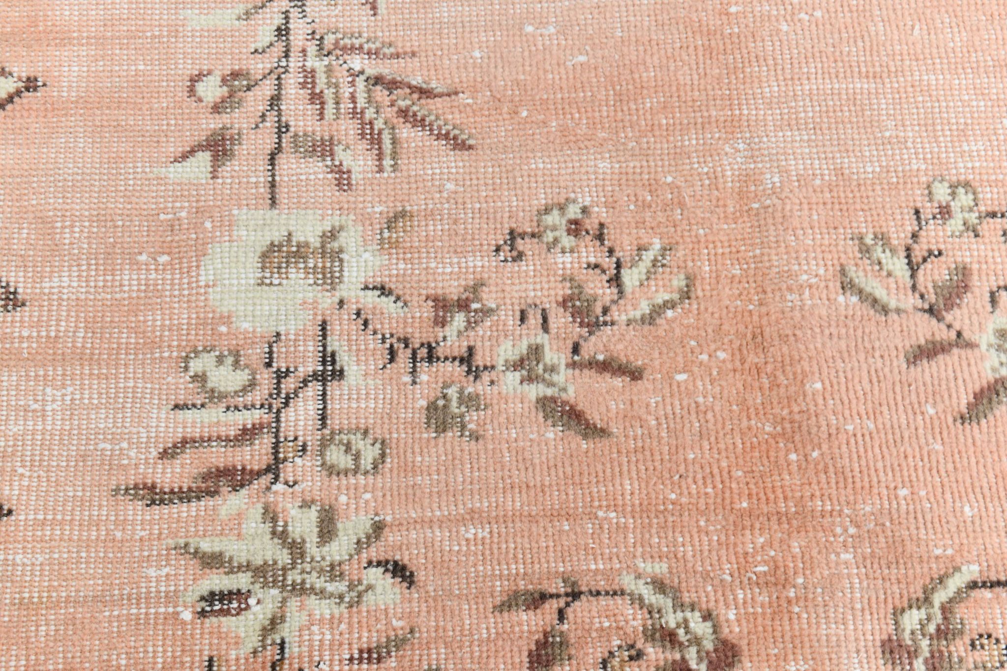 5x8 Vintage Salmon Pink & Brown Old Home Decore Rug