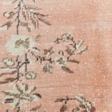 5x8 Vintage Salmon Pink & Brown Old Home Decore Rug