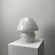 1970s white glass mushroom table lamp