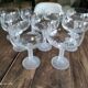 Lot de 9 coupes à champagne en cristal vintage pied givré