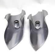 Pair of brushed metal wall lamps 1970