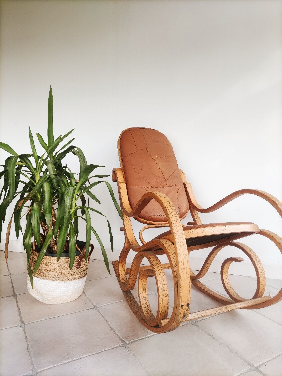 Rockingchair wood and leather