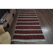 Flatweave Antique Turkish Vintage Orange Kilim Rug 153x332