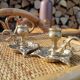 Pair of vintage solid brass candle holders