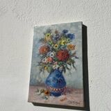Flower bouquet painting signed Duboil